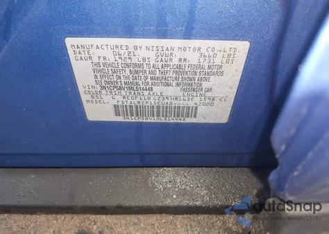 2021 Nissan Kicks S Xtronic Cvt z USA, uszkodzony, nr VIN 3N1CP5BV1ML514448